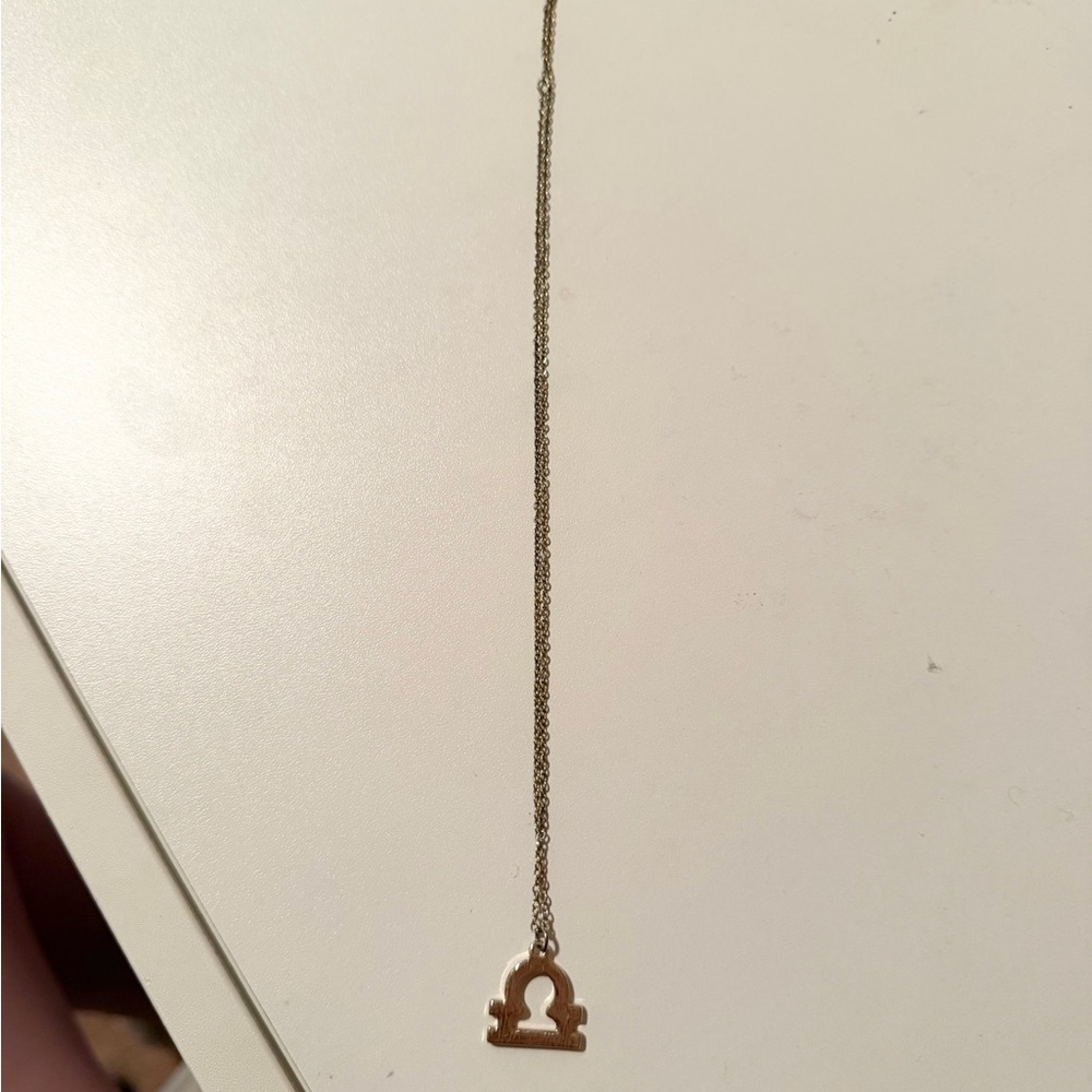 Gold Libra Zodiac Necklace
